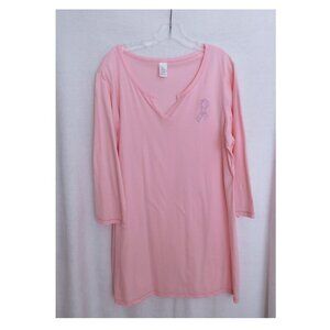 🌸Breast Cancer Awareness Pink Nightshirt / T-shirt Gown by Avon 1X/2X 100…